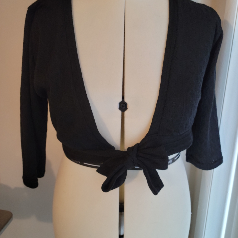 Heart of Haute Black Cable Knit Sweet Sweater